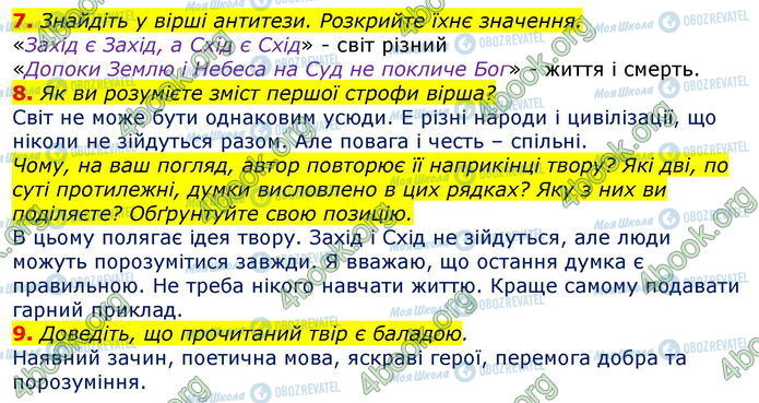 ГДЗ Зарубіжна література 7 клас сторінка Стр.128 (7-9)